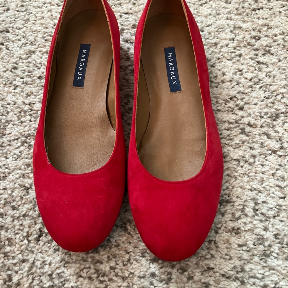 Margaux Red Suede Classic Ballet Flats 37